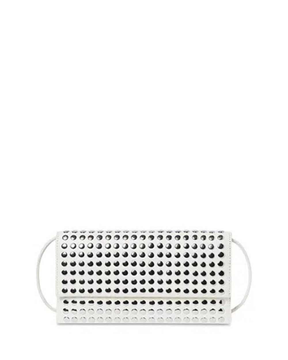 Loeffler Randall Charlee Studded Leather Shoulder Bag ~ Ecru/Silver